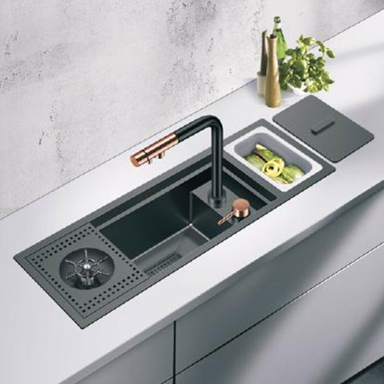 ອັດຕະໂນມັດ Gunmetal Glass Rinser ສໍາລັບ Sink ແລະ Nano Coated Sink Bar